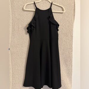Soprano Black Backless Dress with Ruffle Detail
